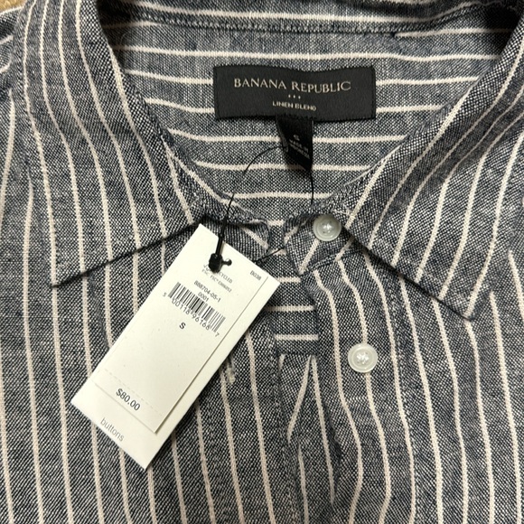 Banana Republic Factory women linen button down shirt. Small. NWT! - Picture 2 of 5